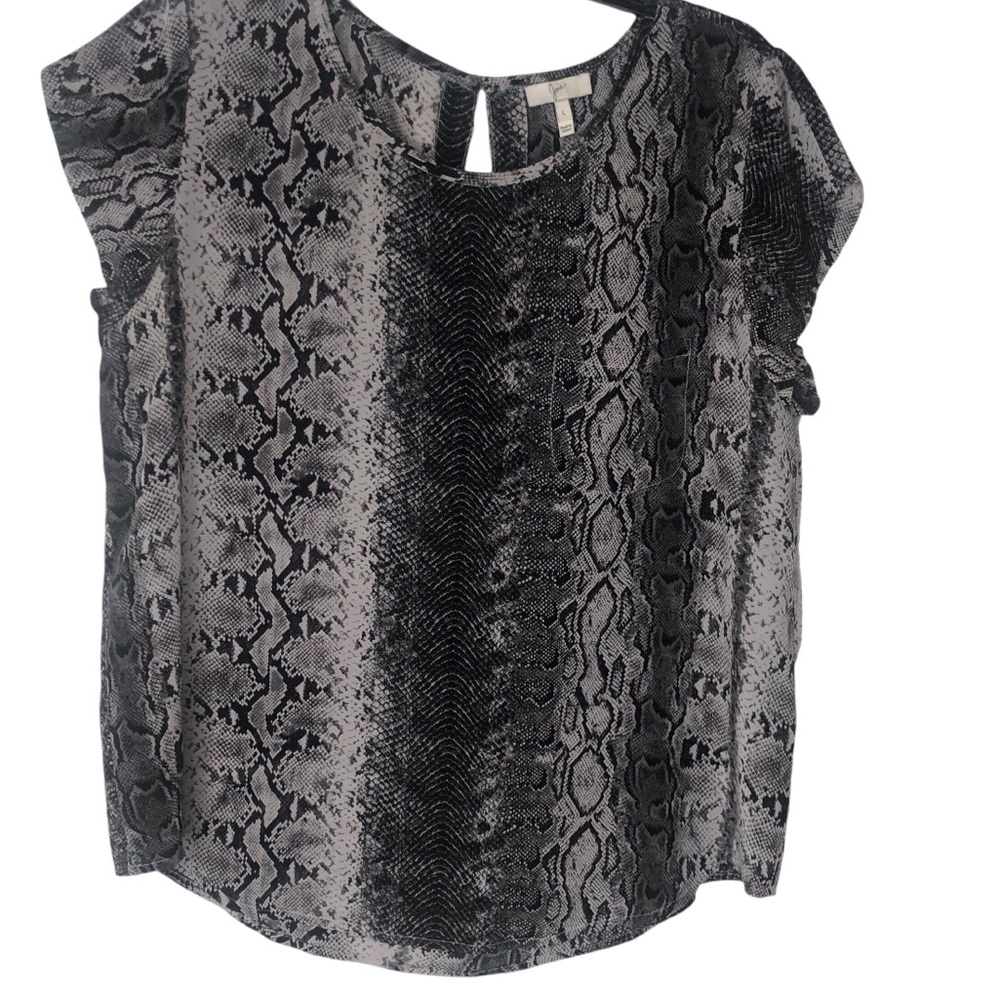 Joie 100% Silk Rancher Cap Sleeve Snake Top Size Large
